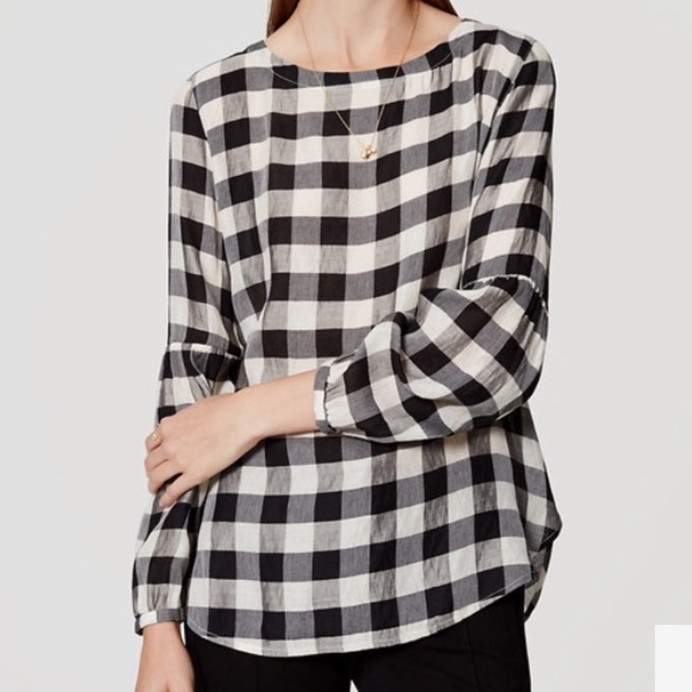ANN TAYLOR Black/White Gingham Ann S/M